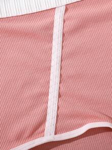 4pcs/Set Women's Solid Color Sporty Style Comfortable Sexy Boxer Briefs - Multicolor - View 5
