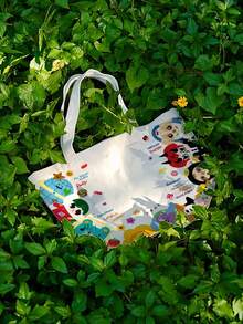 GMMTV Canvas Tote Bag, Fan Character Tote Bag | LOVE OUT LOUD FAN FEST, GeminiFourth, PondPhuwin, JoongDunk, FirstKhaotung - Multicolor - View 2