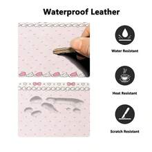 1pc Pink Bow Strawberry PU Leather Mouse Pad, Office Desk Mat, Computer Fast Typing Carpet Pad, Gamer Laptop Keyboard Desktop Mat, Cartoon Cute, Waterproof, Anti-Slip, Oil-Resistant - View 4