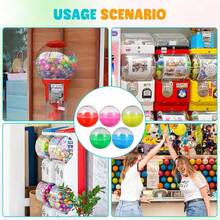 2/6/10/20pcs Round Fillable Balls For Vending Machines Clear Plastic Capsules For Party Favors DIY Crafts And Decorative Use - Multicolor - View 4