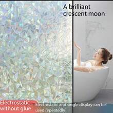 3D Rainbow Window Film, Static Cling, Tinted Glass Effect, Removable Glue-Free Glass Film, Provides UV Protection, Heat Insulation, Reflection, Decorative Functions, Suitable For Home Office, Stickers, Wall Decals, Vinyl Decals, Home Decor, Spring Decorations, Home Refresh, Holiday Decorative Stickers, Birthday/Graduation Gifts And More - White - View 2