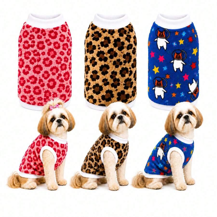 Roupa para Cachorro Pet PP ao GG Estampado | Cor Sortida | Azul Macho e Rosa Fêmea - Azul - Visão 1