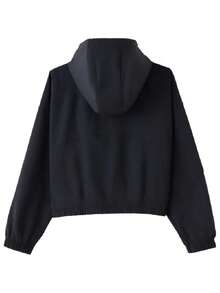 Under Armour Women's Rival Woven Hooded Jacket Casual Hooded Outdoor Sports Jacket 6014063-001 - Black - View 7