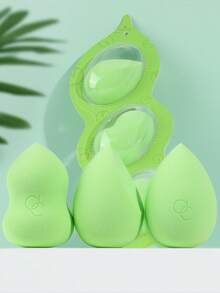 docolor Pea Pod 3 PiecesMakeup Sponge Collection – Teardrop + Chisel + Curvy Waist, Versatile Wet/Dry Applicators For Seamless Finish, Complete With Pea-Shaped Storage Case - Green - View 11