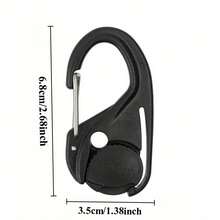 10pcs Automatic Tarp Rope Tensioners, Self-Locking Line Hooks, Knotless Tightening Clips, Wind Rope Adjustment Buckles, Outdoor Fixing Tools - Black - View 5