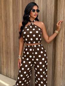 Brown Background With White Dots