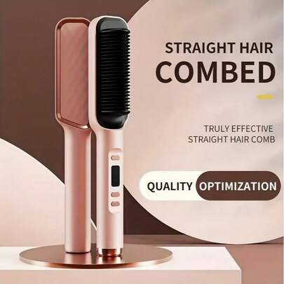 New Hair Straightener Hot Comb Anti-Scalding Ceramic Hair Curler Electric Straightening Comb Curling Iron Hair Brush