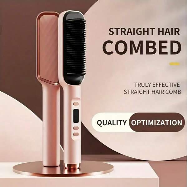 New Hair Straightener Hot Comb Anti-Scalding Ceramic Hair Curler Electric Straightening Comb Curling Iron Hair Brush