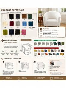Elastic Waffle Fabric Barrel Single Sofa Cover, Anti-Wrinkle Anti-Scratch Pet-Friendly Armchair Slipcover, Non-Slip Machine Washable Furniture Protector - Khaki - View 13