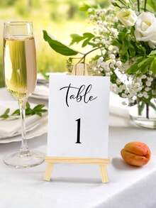 1/3/5/10pcs Wooden Easel Frame Wedding Table Number Card Holder Photo Display Stand, Handmade Painting Art Supplies Home Decor, Natural Wood Tripod Display Stand Conference Wedding Table Card Holder Painting Craft - Apricot - View 6