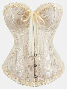 Women's Plus Size Court Style Corset Top, Waist-Cinching Body-Shaping Bustier, Sexy Jacquard Vintage Corset Top, Suitable For Wedding, Party, Halloween Costume, Role Play - Multicolor - View 45