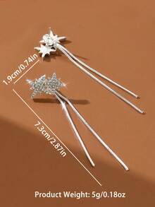 1 Pair Fashionable Long Water Drop Rhinestone Earrings Suitable For Women's Daily Wear - Silver - View 5