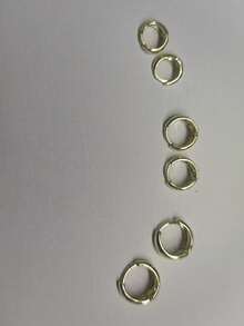 6pcs Minimalist Gold-Plated Copper Metal Invisible Earrings For Girls, Glossy Small Geometric Hoop Hip-Hop Style - one-size - View 5