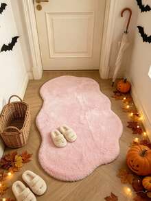 1pc Pink Cloud Faux Rabbit Fur Rug, Soft And Comfortable Fluffy Material, Living Room Rug, Bedroom Rug, Entryway Rug, Kitchen Rug, Bathroom Rug, Gaming Room Rug, Study Room Rug, Walk-In Closet Rug, Thick Rug, Autumn/Winter Rug, Fur Rug, Thick Rug - Pink - View 3