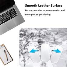 Anime Aesthetic Black & White Angel Leather Mouse Pad, Office Computer Keyboard Desk Decor Mat, Office Accessories, Gaming Carpet - View 9