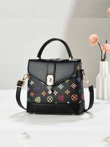 Fashionable Retro Single Piece Crossbody Handbag Square Bag, Multi-Functional Large Capacity Crossbody Bag, Fashion Design, New Fashion Women's Small Square Handbag Crossbody Bag Versatile Casual Multi-Layer Large Capacity Can Be Worn On Shoulder Or Crossbody Handbag Suitable For Travel Shopping Mall New Elegant Women's Handbag Shoulder Crossbody Color Block Bag Versatile Casual Light Luxury Large Capacity Can Be Worn On Shoulder Or Crossbody Fashion Bag - Multicolor - View 13
