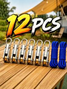 Set Kait Katrol Tali yang Dapat Diatur, Kait Ratchet Tugas Berat, Cocok untuk Tenda, Tanaman dan Garasi, Pengikat Kargo, Aksesori Pengikat Kendaraan - set kait katrol tali - View 2