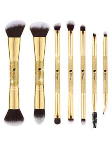 DUcare Golden 7-Piece Shimmer Multi-Functional Dual-Ended Makeup Brush Kit, All-In-One Foundation Powder Concealer Contour Eyeshadow Makeup Brush Collection, Crafted With Synthetic Fibers For A Flawless, Portable And Essential Beauty Brush Tool - Gold - View 1