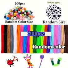 DIY Handmade Craft Kit Pipe Cleaner Pom Poms Googly Eyes Assorted Material Pack Children's Art Creation Tool Set Creative Handmade Gift 2 Packaging Options Available - Multicolor - View 13