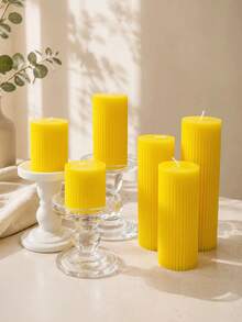 1pc Yellow Gear Shaped Smokeless Soy Wax Decorative Candle, Home Decor, Wedding Party Banquet Tabletop Ornament, Create Romantic Atmosphere, Gift For Women - A - View 7
