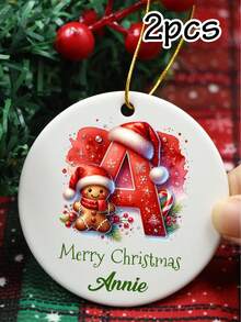 Customized Christmas Decorations With Your Name, Personalized 2026 Home Christmas Decorations, Customizable Letter Christmas Tree Decorations, Christmas Home Decorations, Customized Christmas Gifts, Christmas, Gingerbread Men, Merry Christmas, 2026. - Style B - View 18