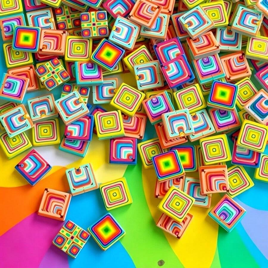 Bahan Mosaik Efek 3D Kaleidoskop Persegi 100/200g, Ubin Kaca Mosaik Multi-Pola Warna Gradien Dikirim Secara Acak, Cocok Untuk Dekorasi Rumah, Dinding, Kolam Renang, Inlay Tangga, Lanskap, Seni dan Kerajinan Tangan, Kerajinan Liontin Perhiasan