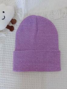[Customized] Personalized Kids Knitted Beanie With Text,Name Or Logo, Rolled Edge Boy Girl Hat For Daily Wear & Holiday Gift - Multicolor - View 7