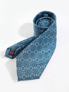 1pc Men's Square Jacquard Tie, Business Formal Suit Accessory, Elegant Decorative Matching - Multicolor - View 7