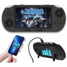 Consola de Juegos Retro Portátil SF3000, Más de 20000 Juegos, Consola de Juegos Retro, Reproducción de Libros Electrónicos/Música/Video/Carga de Emergencia para Teléfono, 14 Emuladores, Pantalla IPS de 4.5 Pulgadas, Procesador de Doble Núcleo (Negro) - 1 - Ver 1