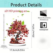 1pc Exquisite Christmas Tree Of Life Acrylic Ornament, Multiple Styles Available, Home Living Room Study Desk Decor, Holiday Atmosphere Decoration, Holiday Home Decor, Also Suitable As Gift, 2D Flat - Ornament - View 12