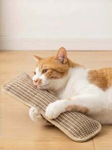 1pc Natural Jute Cat Kicker Toy, Fillable With Organic Catnip, No Shedding Scratch Pad. This Interactive Chewing Hunting Toy Is Perfect For Kittens To Grind Teeth, Relieve Boredom And Reduce Stress, Specially Designed For Indoor Cats. - Multicolor - View 5