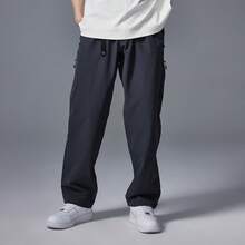Phenix Urban Men's Summer Casual Sports Thin Loose Stretch Woven Long Pants - Light Black - View 2