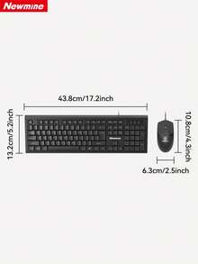 Kombo Keyboard dan Mouse Berkabel Newmine, Pasang dan Mainkan, Tanpa Driver, Pemosisian Presisi 1600 DPI, Karakter Tahan Aus Definisi Tinggi, Desain Ergonomis Ultra Tipis, Bahan ABS Tahan Lama, Cocok untuk Laptop dan Desktop - View 8