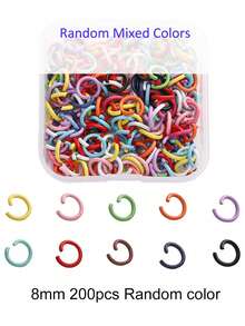 100/200pcs Random Color Zinc Alloy Open Jump Rings For Necklace, Bracelet, Jewelry Connector - Multicolor - View 7