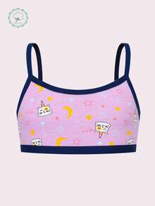 Random 6pcs Tween Girls' Camisole Underwear, Cute Cartoon Cat Pattern, Cotton Breathable Comfortable Girls' Tank Top Underwear - Multicolor - View 7