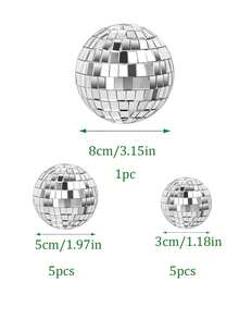 11pcs Mirror Disco Ball Set, Silver Disco Ball, Decorative Disco Ball, Birthday Party, Graduation Party, Bachelor Party, Decorative Ball, Bar Decor - 1 SET - View 18