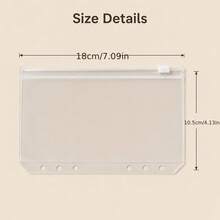 20/10/5pcs Frosted Zipper Folders, 6-Hole PVC Cash Envelopes Budget Folders, Transparent Storage Bags For Storing Invoices, Cards, Coupons And Stickers - Sets - View 8