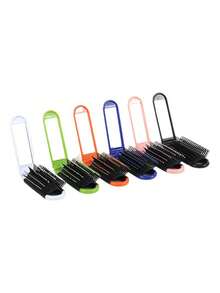 Cute Cat Print Folding Comb With Mirror, Portable Pocket Travel Hairbrush, Foldable Mini Styling Detangling Comb, Compact Hair Styling Tool For Women, Girls, Teens, Suitable For Daily Hair Care, Outdoor Travel, Vacation, Bag Carry, Dorm Use, Holiday And Birthday Gift - Multicolor - View 9