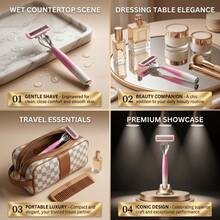 Women's Gradient Pink Manual Razor Set, 6/12/18pcs 6-Layer Replacement Blades, Washable Shaving Razor For Intimate Areas, Underarm Hair, Leg Hair, Shaving Tool, Close-Fitting Grooming Razor, Shaving Razor, Gentle And Summer Refreshing Shaving, High Cost-Performance Durable Shaving Razor - 1 Handle + 12 Replacement Blades - View 10