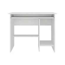 Computer Desk With Open Storage, White - White + Particle Board + Melamine - View 6