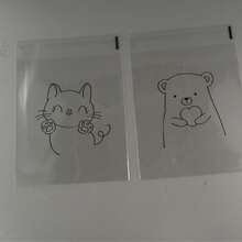 100pcs Multi-Purpose Transparent Cellophane Snack Bags, Cute Cartoon Animal Self-Adhesive Resealable Bags, Suitable For Toast, Candy, Cookies - B - View 2