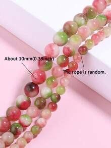 1 Strand Watermelon Tourmaline Stone Round Gemstone Loose Beads For Jewelry Making DIY Bracelets Earrings Accessories 6 8 10mm - Multicolor - View 7