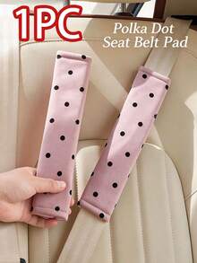 1pc Sweet Minimalist Soft Fabric Long Black Polka Dot Print Neat Stitching Breathable Wear-Resistant Stain-Resistant Shoulder Pad, Relieve Shoulder Pressure, Car Seat Belt Cover, Daily Driving Travel, All Seasons Spring Summer Autumn Winter Gift - Multicolor - View 15
