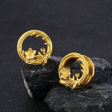 1 Pair 316L Stainless Steel Flower Ear Gauge Ear Cartilage Expander Body Piercing Jewelry Vintage - 1403 - View 10