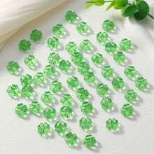 20Pcs Transparent Faceted Four Leaf Clover Acrylic Beads, Green Clover Spacer Beads For DIY Bracelet Necklace Jewelry Making - Green - View 5