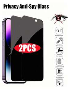 2pcs Privacy Screen Protector, Compatible With IPhone 18 Pro Max/18 Pro/17/17 Pro/17 Pro Max/17 Air/15/16/14/11/12/13 Pro Max Mini, Anti-Peeping Tempered Glass Film, Compatible With IPhone 17/17 Pro/17 Pro Max/17 Air/XS Max/XR/X/15/7/8 Plus/SE, With Packaging - Black - View 37
