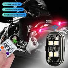 Luces estroboscópicas LED inalámbricas para decoración de coche, luz de ambiente de 8 colores, luces LED recargables, luz de advertencia LED anticolisión - A - Ver 3