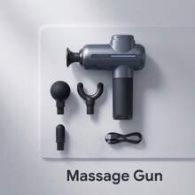 This 5-Speed Adjustable Massage Gun Comes With 4 Replaceable Massage Heads. It's A USB Rechargeable Portable Deep Tissue Impact Muscle Massager, A Lightweight Electric Body Massager Suitable For Gyms, Sports, And Home Use. - Multicolor - View 2