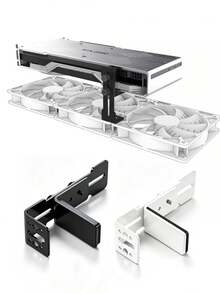 GPU Graphics Card Bracket Anti Bend Support Adjustable Chassis Fan Bracket 6-96mm Fan Position Fixed Metal White/Black - View 3