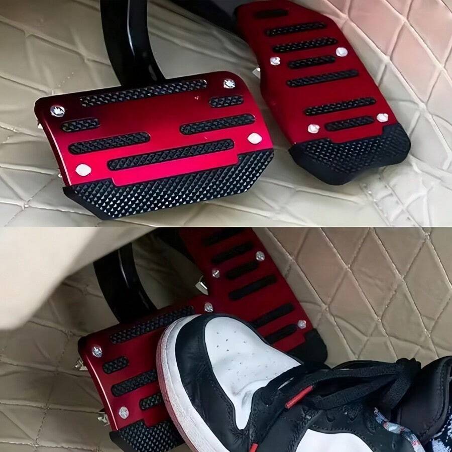 2 Sets Non-Slip Car Pedal Set - Alloy Brake, Accelerator, Clutch Pedals - Suitable For Sedan, SUV, ATV - Automatic Transmission Replacement Kit, Non-Slip Rubber Foot Pads, Durable Foot Pedals | Ergonomic Foot Pedals | Durable Foot Pedals New Model